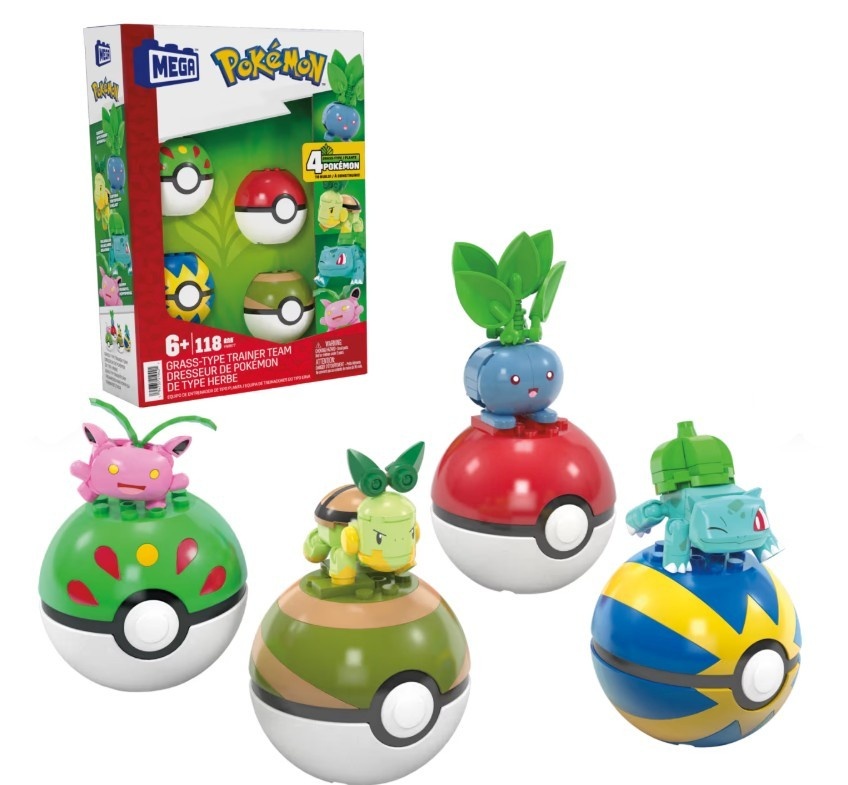 Mega Bloks konstruktor Klocki Pokemon Drużyna Trawiastego