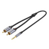 Vention audiokaabel 2xRCA cable (Cinch) jack to 3.5mm Vention BCNBD 0.5m (hall)