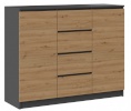 Top E Shop kummut 2D4S chest of drawers 120x40x97cm, anthracite/artisan