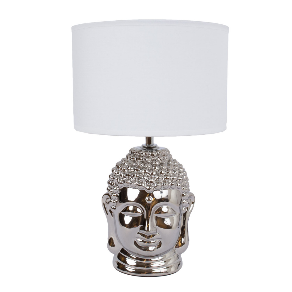 H4Y Laualamp BUDDHA H34,5cm, kuppel: valge, jalg: hõbedane keraamika