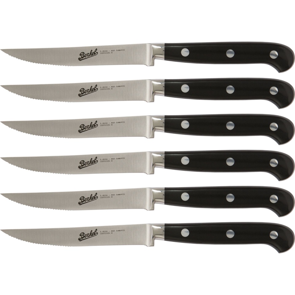 Berkel söögiriistade komplekt Adhoc Glossy must Steak Set 6-osaline serrated