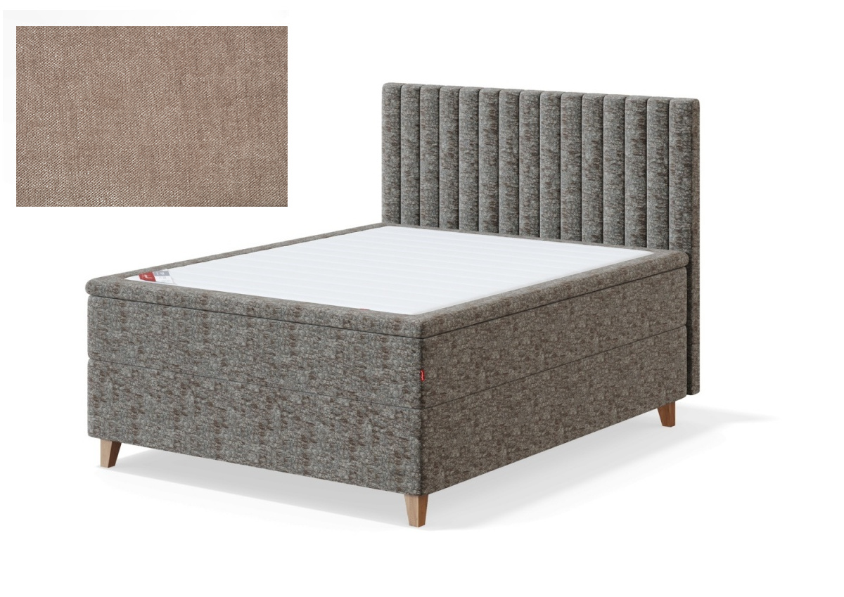 Sleepwell kontinentaalvoodi BLACK CONTINENTAL (4 jalaga), 160x200x55cm, BOLSHOI beež, pehme