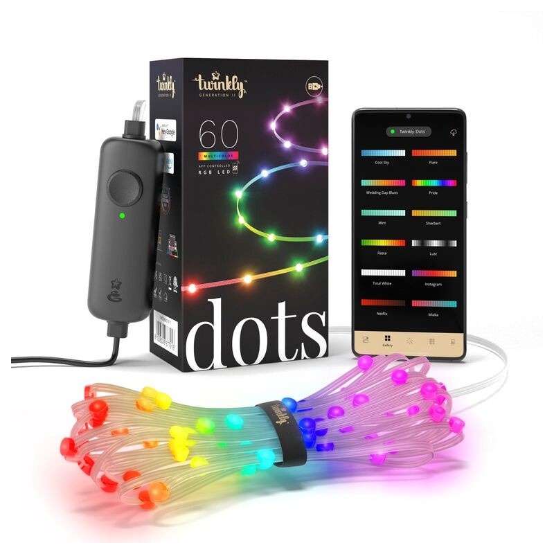Twinkly valguskett Dots Smart LED Lights 60 RGB, USB Powered, 3m, mitmevärviline