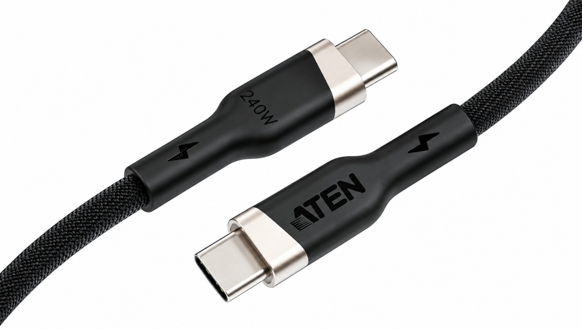 Aten 240W USB-C to USB-C Braided Charging Cable, 1 m | 2L-3101P240 | USB-C to USB-C