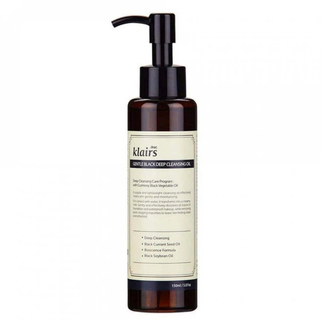 Dear, Klairs näopuhastusõli Gentle Black Deep Cleansing Oil 150ml, unisex