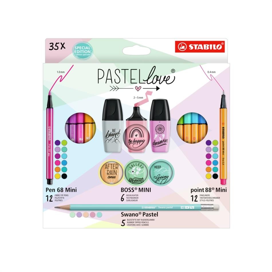 Stabilo viltpliiatsid Pastellove, 35tk