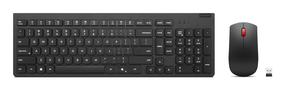 Lenovo klaviatuur Essential Wireless Combo Keyboard & Mouse Gen2 must-US Euro |