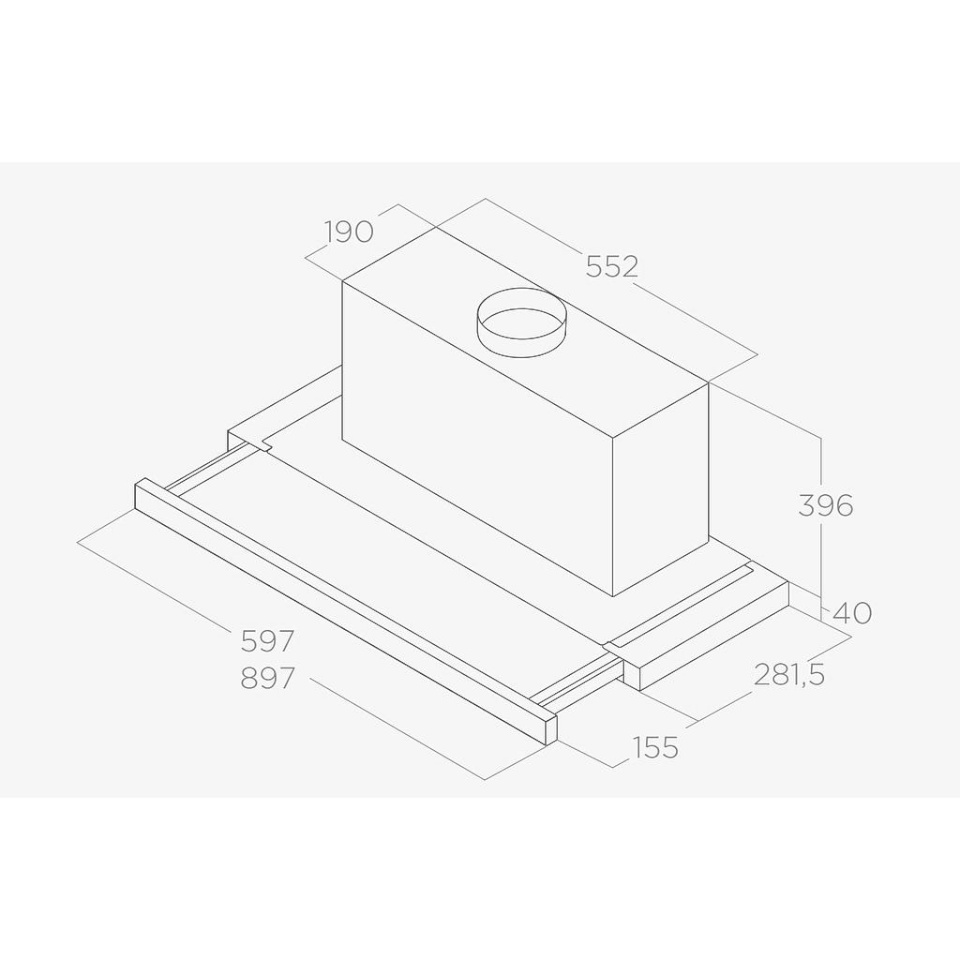 Elica integreeritav õhupuhasti ELITE 35 BL/A/60 GFB