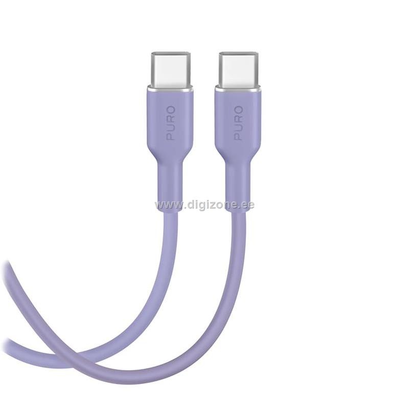Puro laadimiskaabel Soft, USB-C / USB-C, 1,5m, lilla 