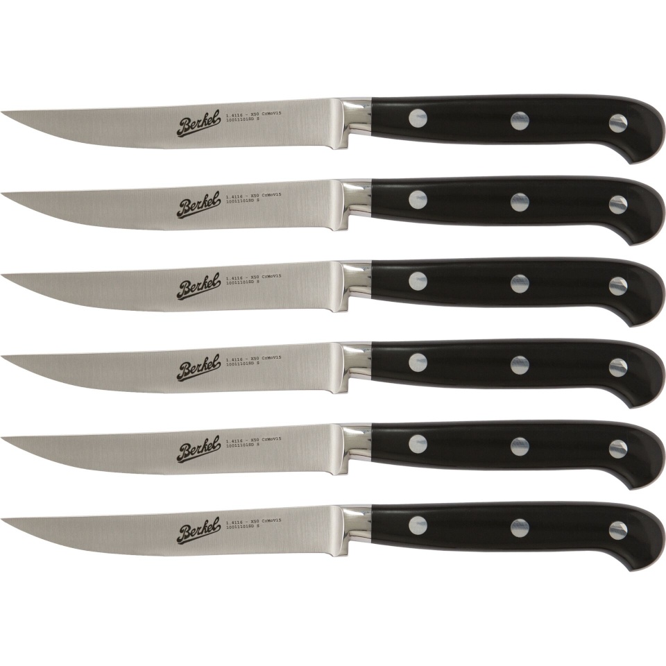 Berkel söögiriistade komplekt Adhoc Glossy must Steak Set 6-osaline