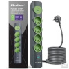 Qoltec pikendusjuhe Power strip with backlit switch 4sockets 1xUSB C