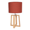 H4Y Laualamp WOODEN H44,5cm, kuppel: punane, jalg: naturaalne puit