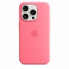 Apple kaitsekest Silicone Case with MagSafe for iPhone 15 Pro - roosa
