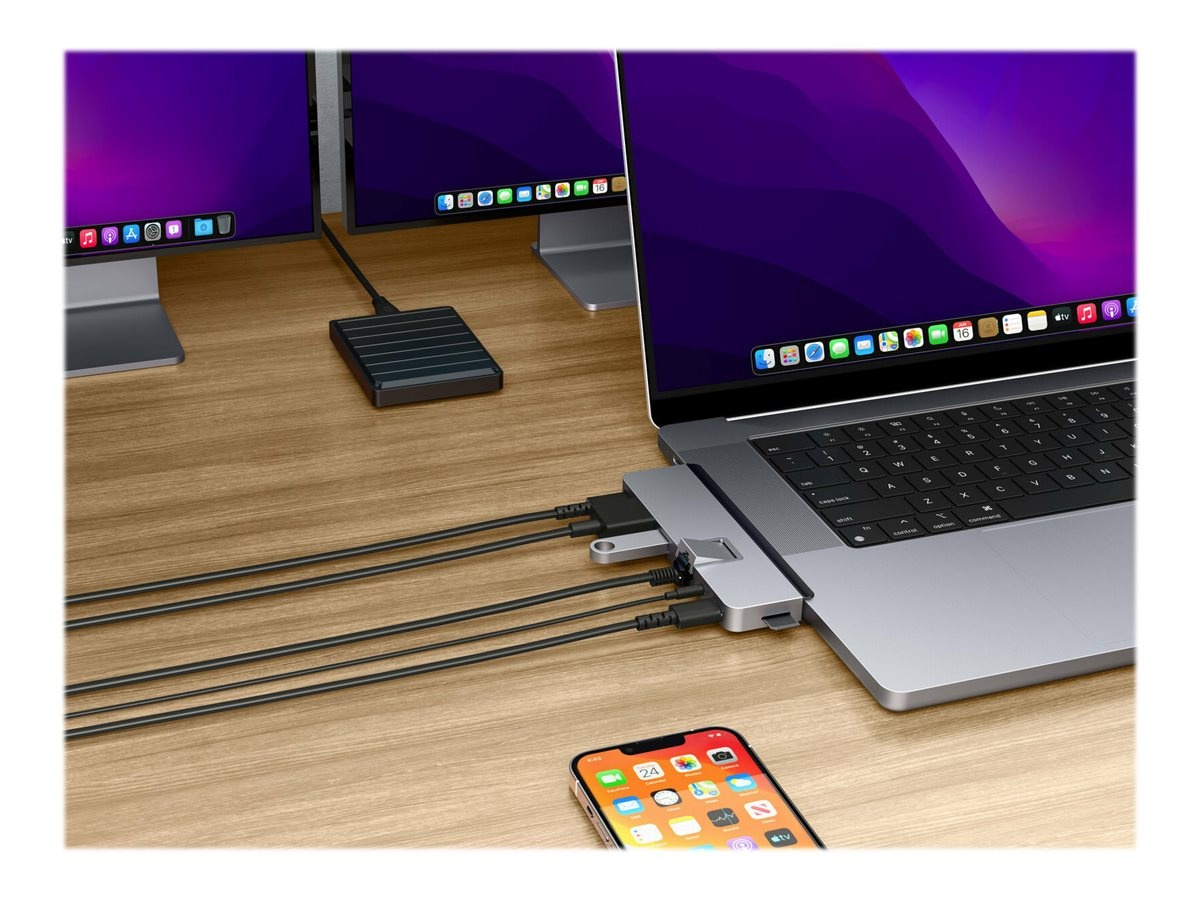 Hyper dokkimisalus Hyper HyperDrive Dual USB-C TB compatible 7-in-2 Hub w univ. USB-C ext adaptor - Space hall - for all Apple MB