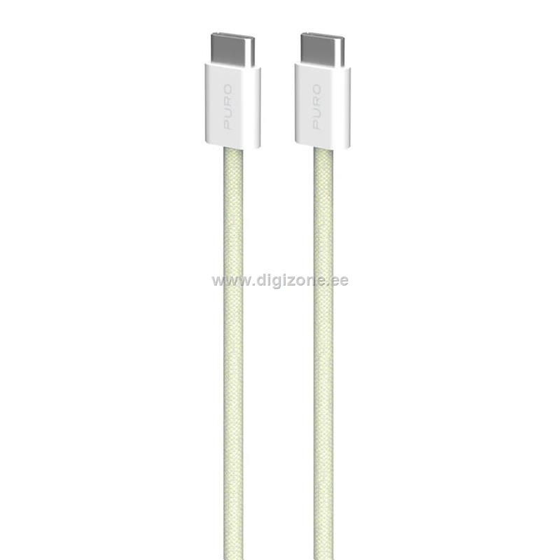 Puro laadimiskaabel Fabrik 2.0, USB-C to USB-C, 60 W, kollane