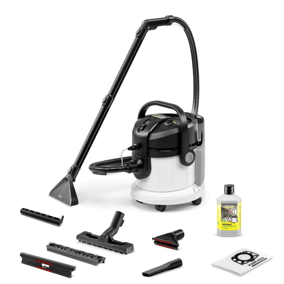 Karcher tolmuimeja/1000W Drum, Dry & Wet,, Bagless, must grey valge