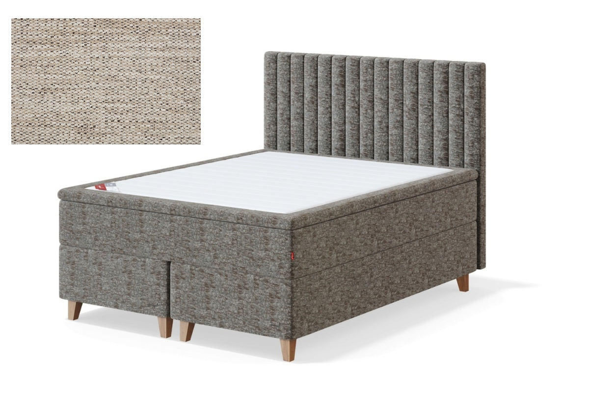 Sleepwell kontinentaalvoodi BLACK CONTINENTAL (8 jalaga), 180x200x55cm, VERANO helebeež, jäik