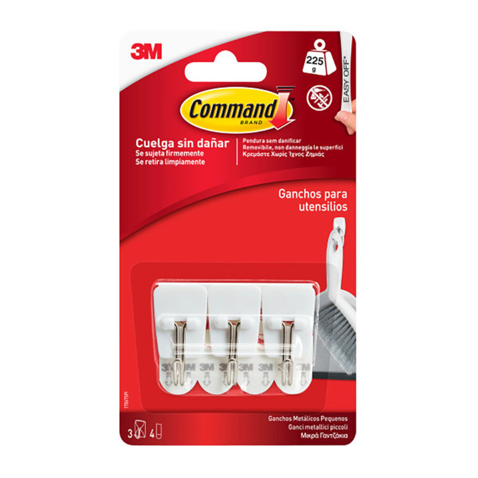 3M Konks riputamiseks 225 g 19x41x19 MM valge teras (3tk)