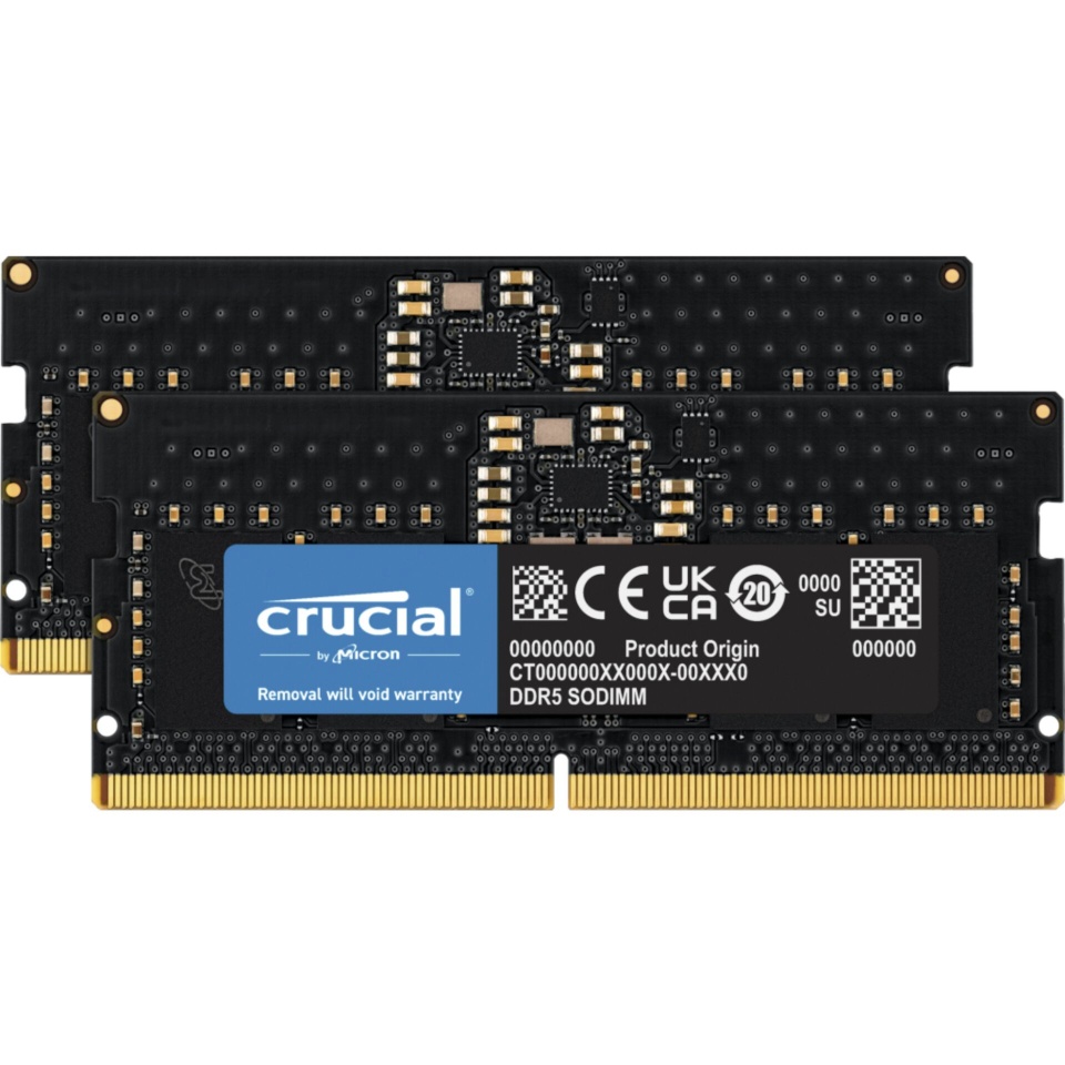 Crucial mälu SO-DIMM DDR5 16GB 4800 CL40 (2x8GB) Value 1.1V
