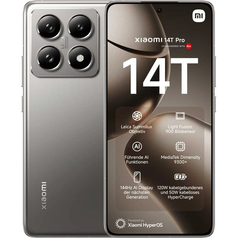Xiaomi mobiiltelefon 14T Pro 12 / 512GB 5G Titanium hall