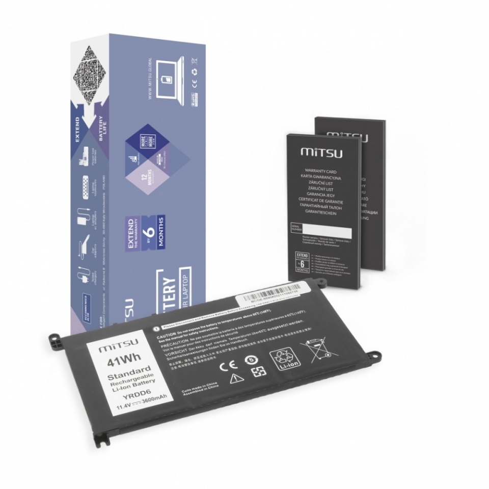 Mitsu sülearvuti aku for Dell Inspiron 14 5481, 5590 3600 mAh (41 Wh) 11.4 Volt