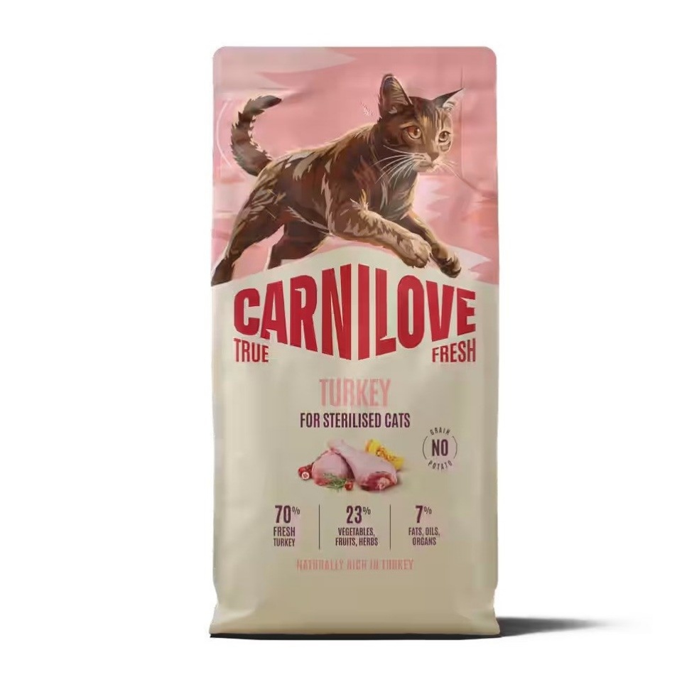 Carnilove kuivtoit kassile True Fresh Turkey Sterilised, 2kg