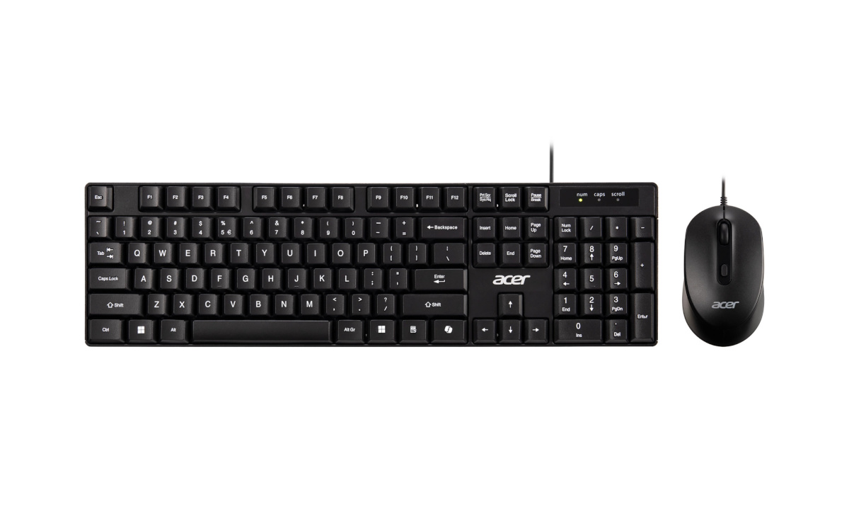 Acer klaviatuur AAK400 Keyboard and Mouse Set Wired (US) must Retail Pack