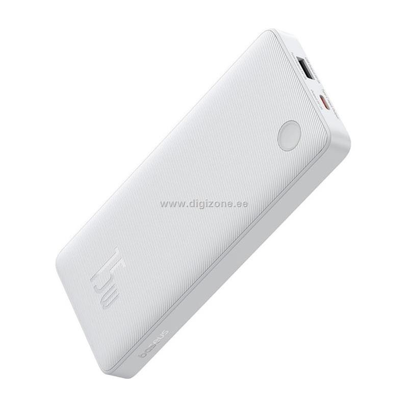 Baseus akupank Powerbank 10000mAh 15W, valge