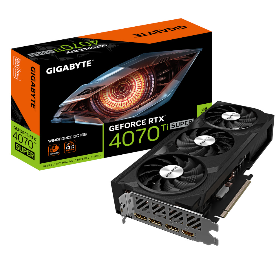 Gigabyte videokaart nVidia GeForce RTX 4070 Ti SUPER WINDFORCE OC 16G 16 GB GDDR6X