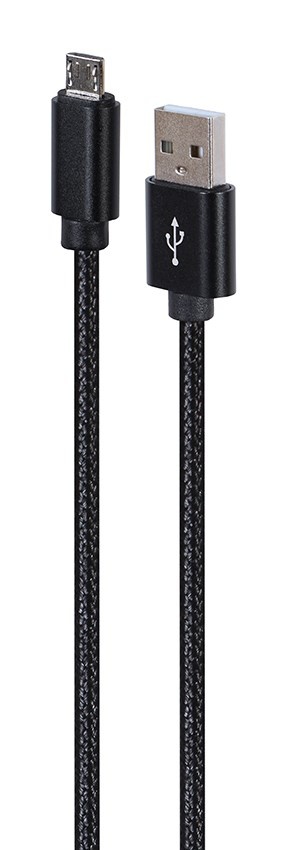 GEMBIRD kaabel CCDB-mUSB2B-AMBM-6 Cotton braided Micro-USB-Cable with metal connectors, 1.8 m, must