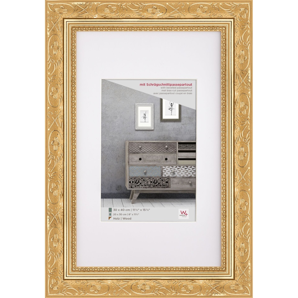 Walther pildiraam Barock 30x40 Holz kuldne CR040G