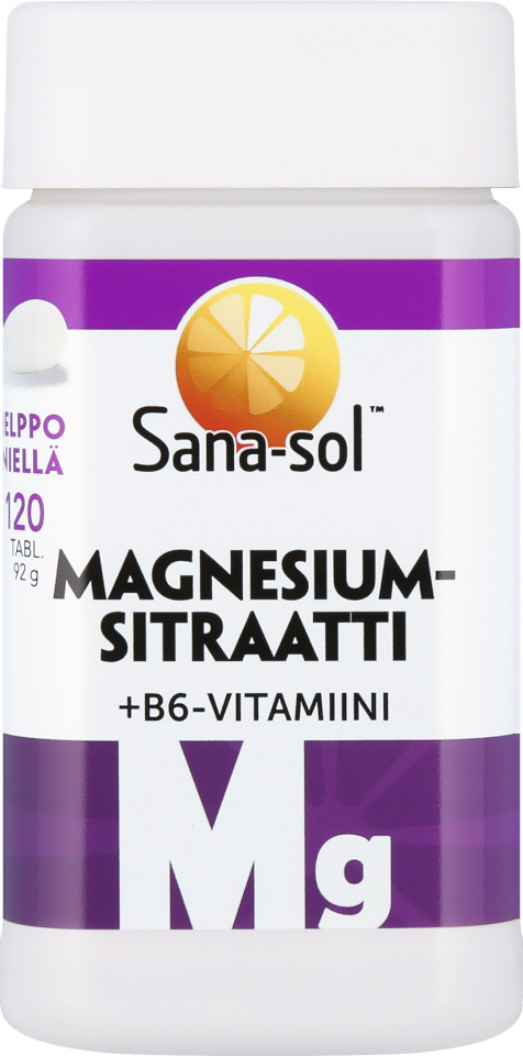 Sana-sol magneesiumtsitraat + B6-vitamiin, 120 tabletti