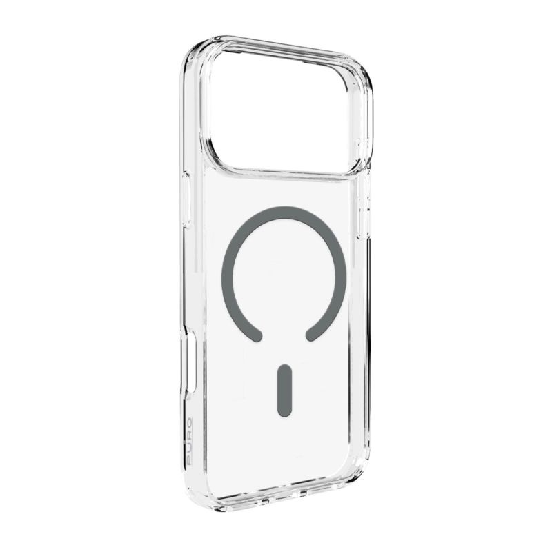 Puro Lite Mag Case Compatible with MagSafe for iPhone 17 Pro - Transparent with Gray Ring hall / iPhone 17 Pro