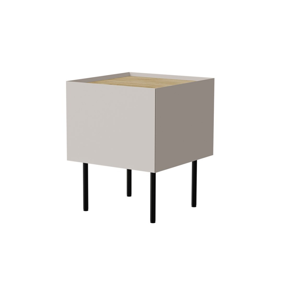 Cama Meble öökapp Bedside Table, 2 pcs, FELLINI, 40x41x60, cashmere + oiled oak top