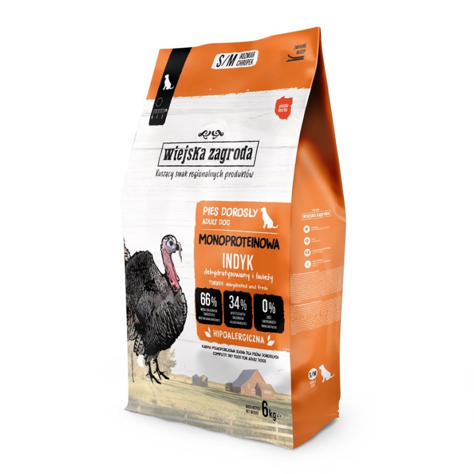 Pan Mięsko kuivtoit koerale Country Farm Monoprotein Turkey S/M, 6kg