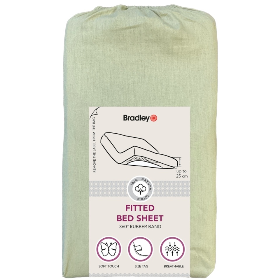 Bradley voodilina kummiga, 160 x 200 x 25 cm, tekstiilist kotis, roheline