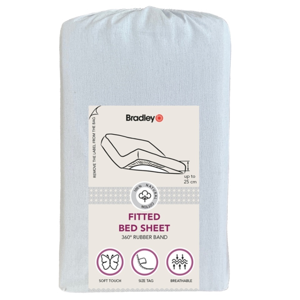 Bradley voodilina kummiga, 160 x 200 x 25 cm, tekstiilist kotis, sinine