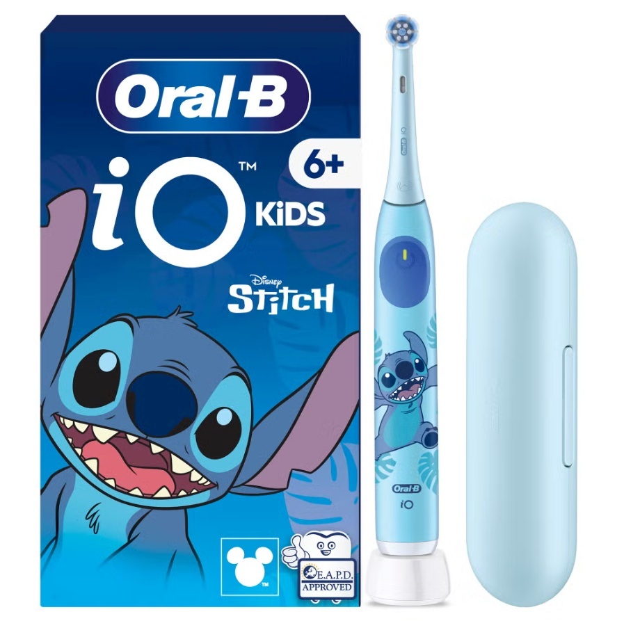 Braun hambahari Oral-B Electric Toothbrush with Travel Case, 6Y+ | iO Kids Disney Stitch | Rechargeable | lastele | 1tk | Number of teeth brushing modes 3