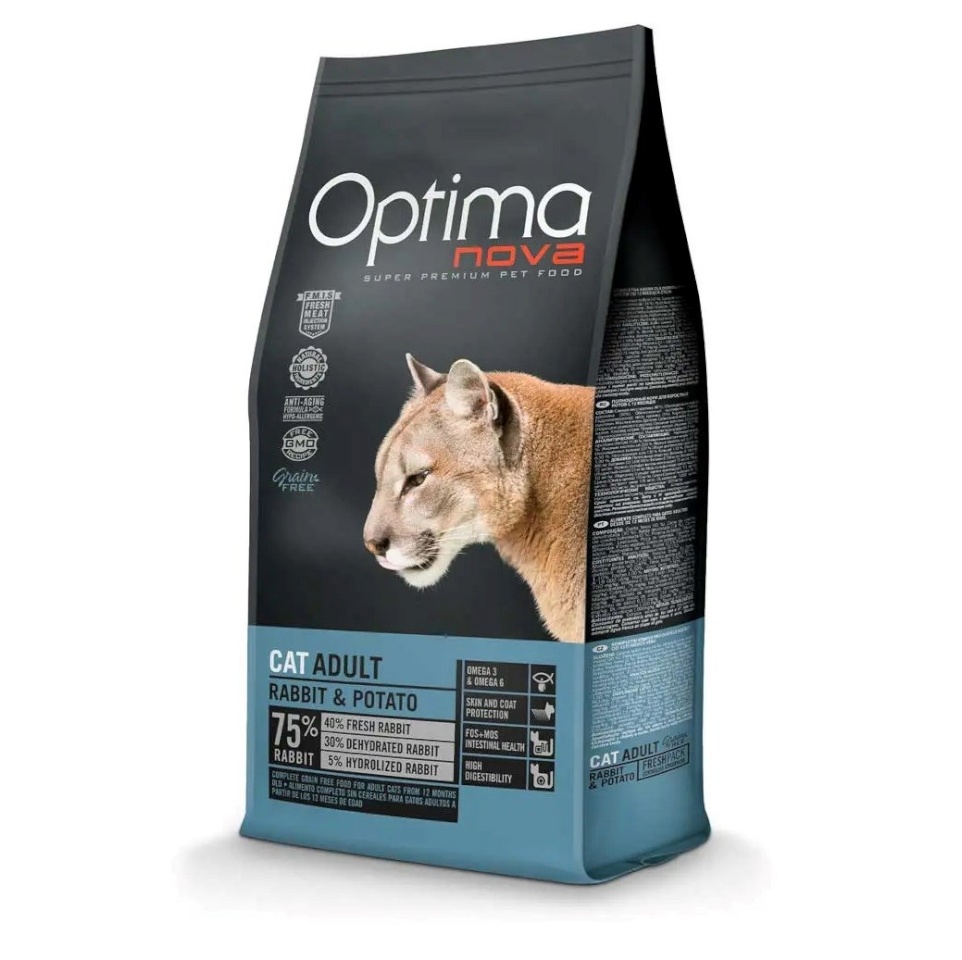 Optimanova kuivtoit kassile Cat Rabbit & Potato, 2kg