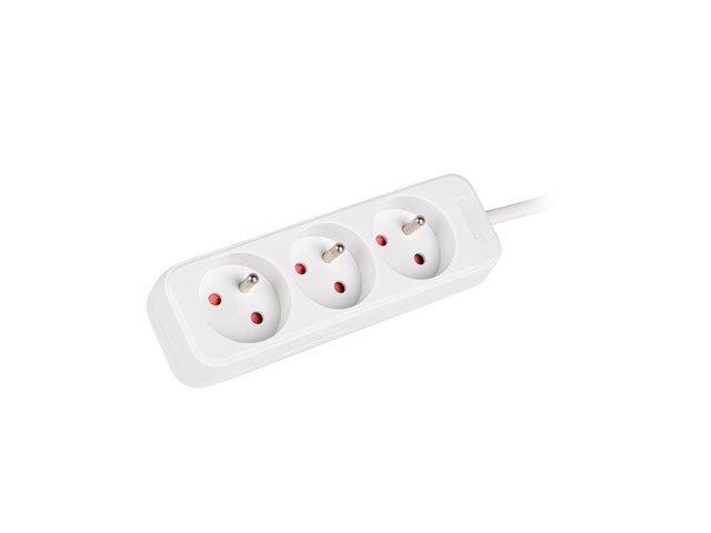 Lanberg Cable Power Strip, 3X French Outlets Quality-Grade Copper, 1.5 m | PS0-03E-0150-W
