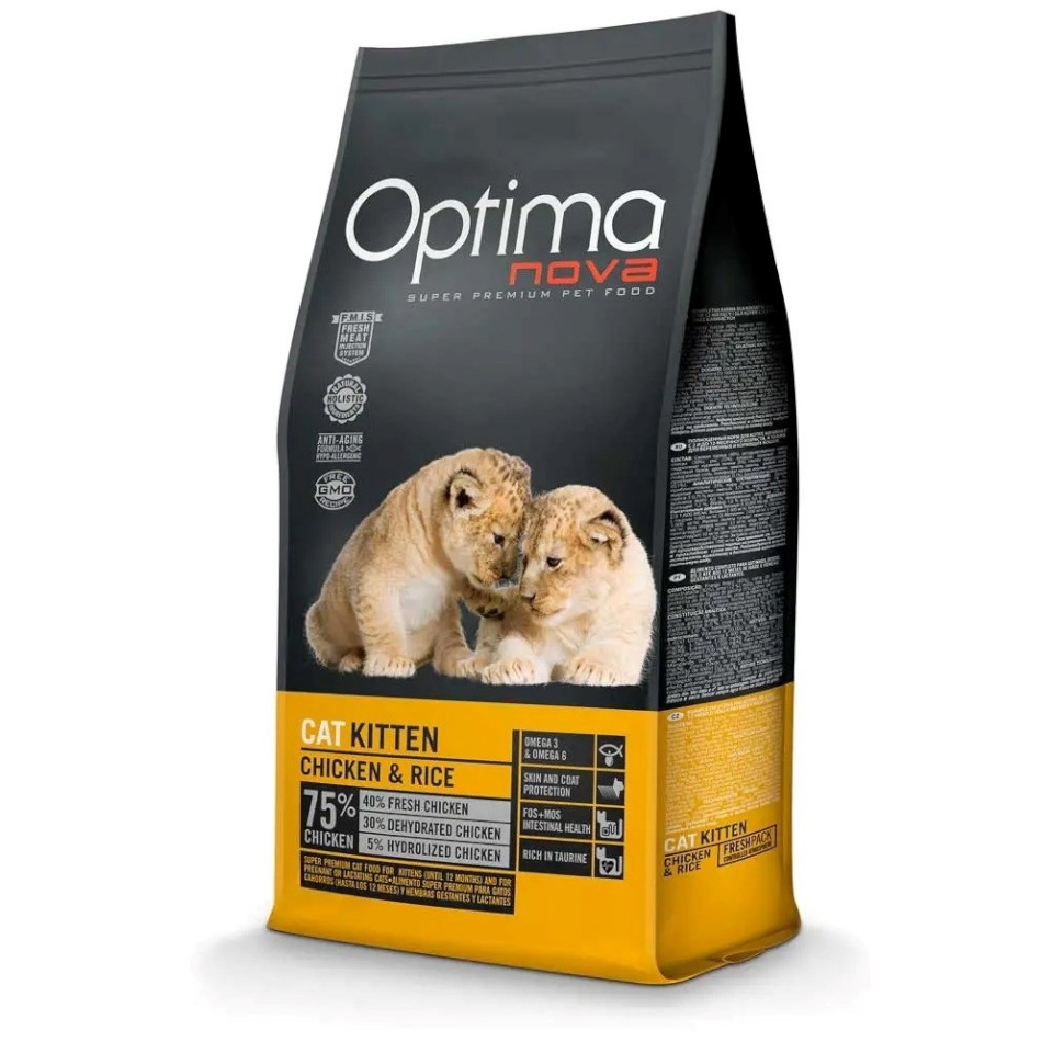 Optimanova kuivtoit kassile Cat Kitten Chicken & Rice, 8kg