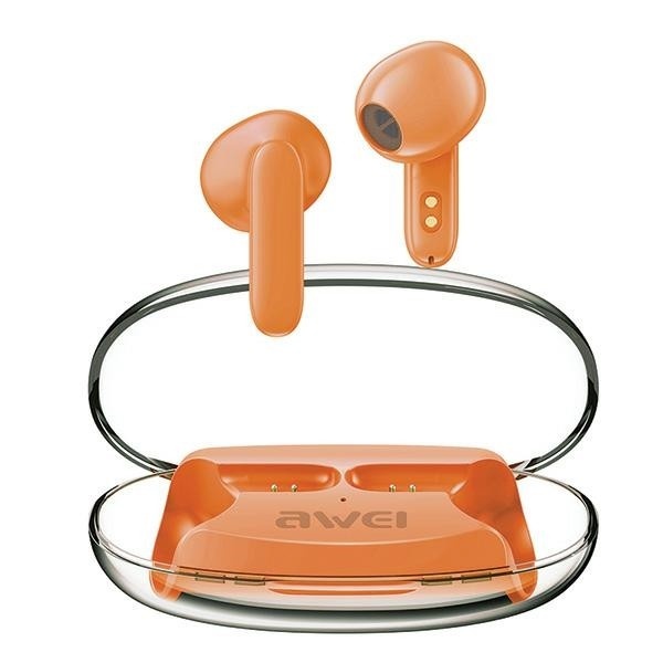 AWEI kõrvaklapid Bluetooth Headphones 5.3 T85 ENC TWS oranž