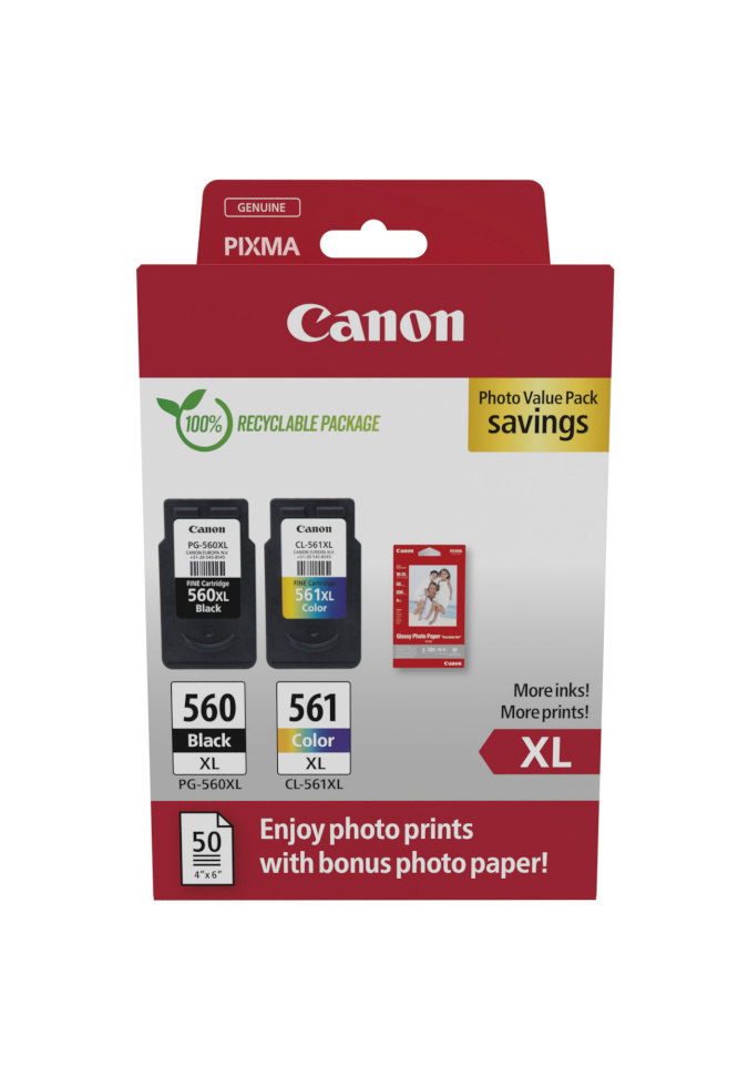 Canon tindikassett Canon PG-560 XL / CL-561 XL Photo Value Pack 10x15 (50 lehte)