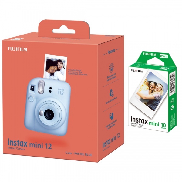 Fujifilm polaroid kaamera Instax Mini 12 Pastel Blue, helesinine + fotopaber Glossy (10tk)