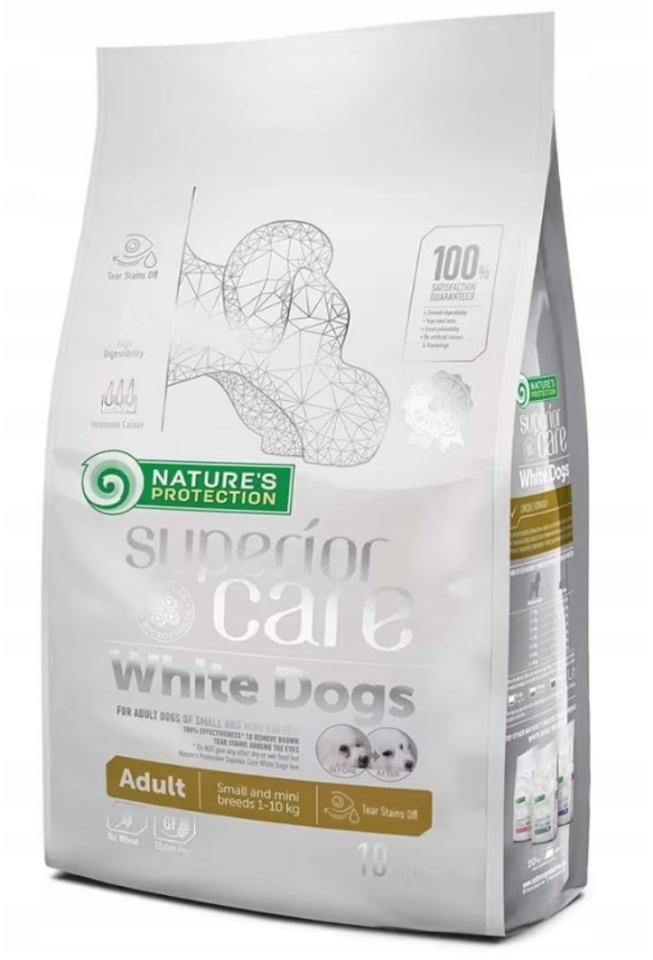 Nature's Protection kuivtoit koerale Superior Care White Dogs Grain Free Adult Small Lamb, 10kg