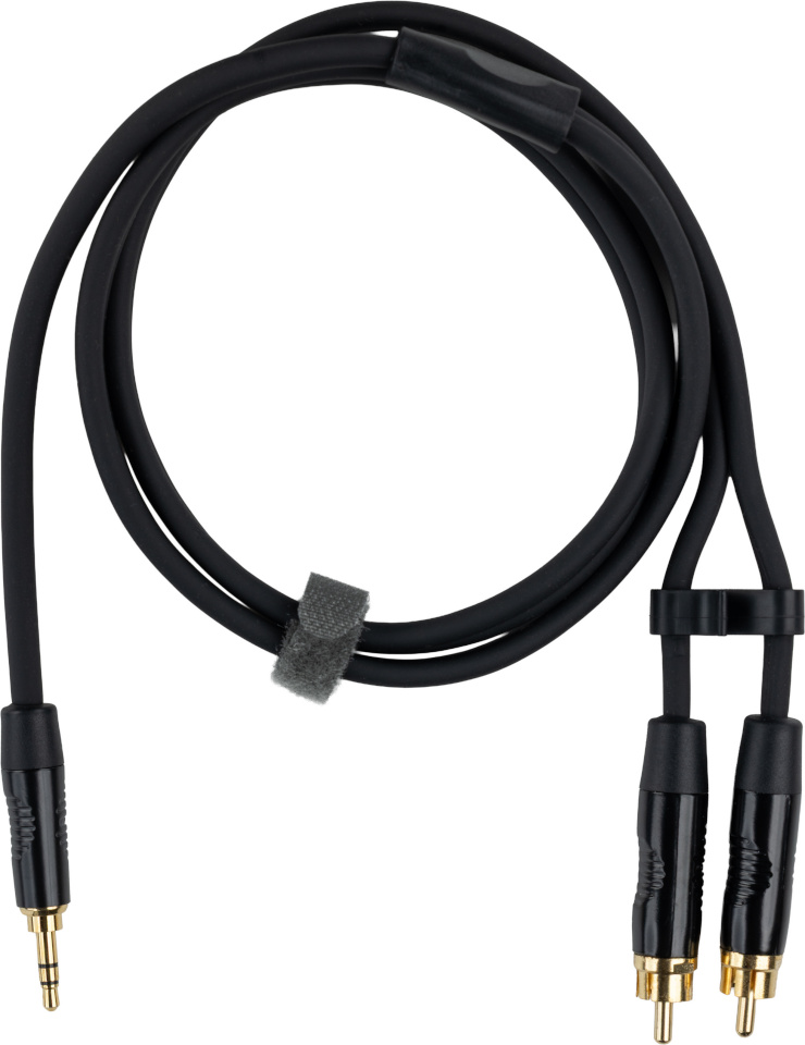 Fuj:tech audiokaabel 3,5 mm TRS isas - 2x RCA isas adapter, 2m, must