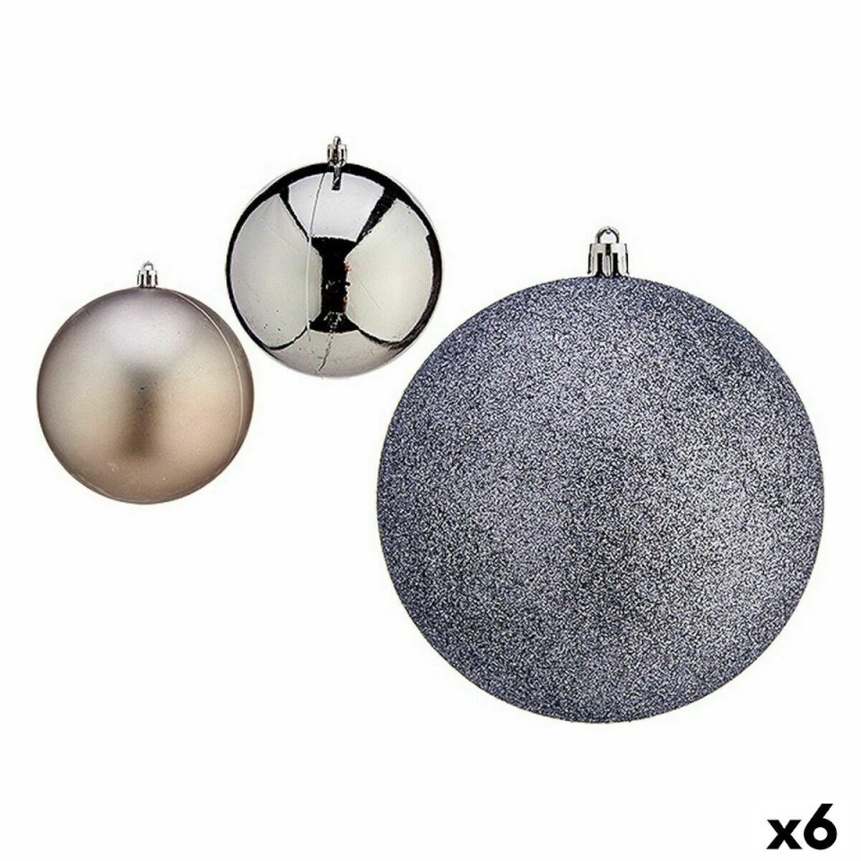 Krist+ Jõulukuulide komplekt Hõbedane Plastmass 12 x 13 x 12 cm (6 Ühikut)