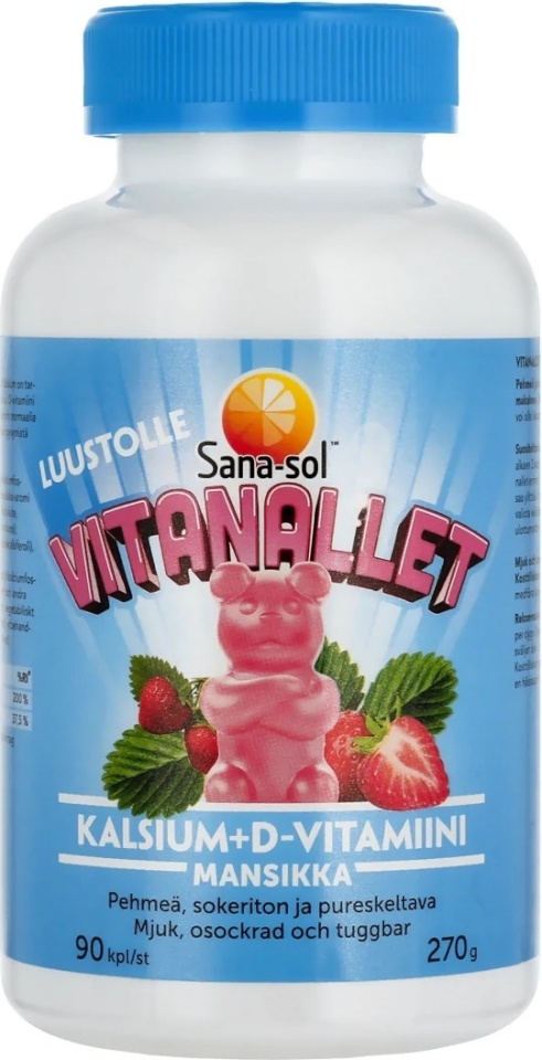 Sana-sol kalsium + D-vitamiin Vitanallet, 90 tk