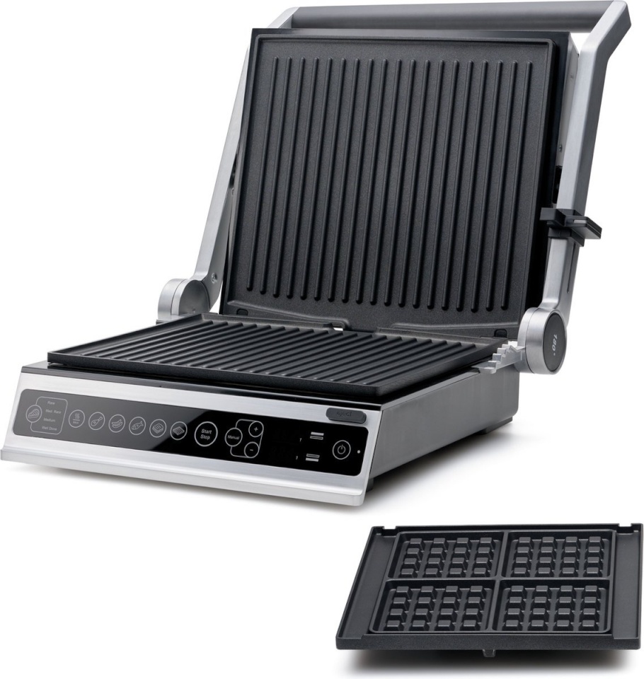 Solis elektrigrill 97973 Waffle & Contact Grill Pro, hõbedane