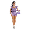 Mattel Barbie Deluxe Style im violetten Metallic Outfit